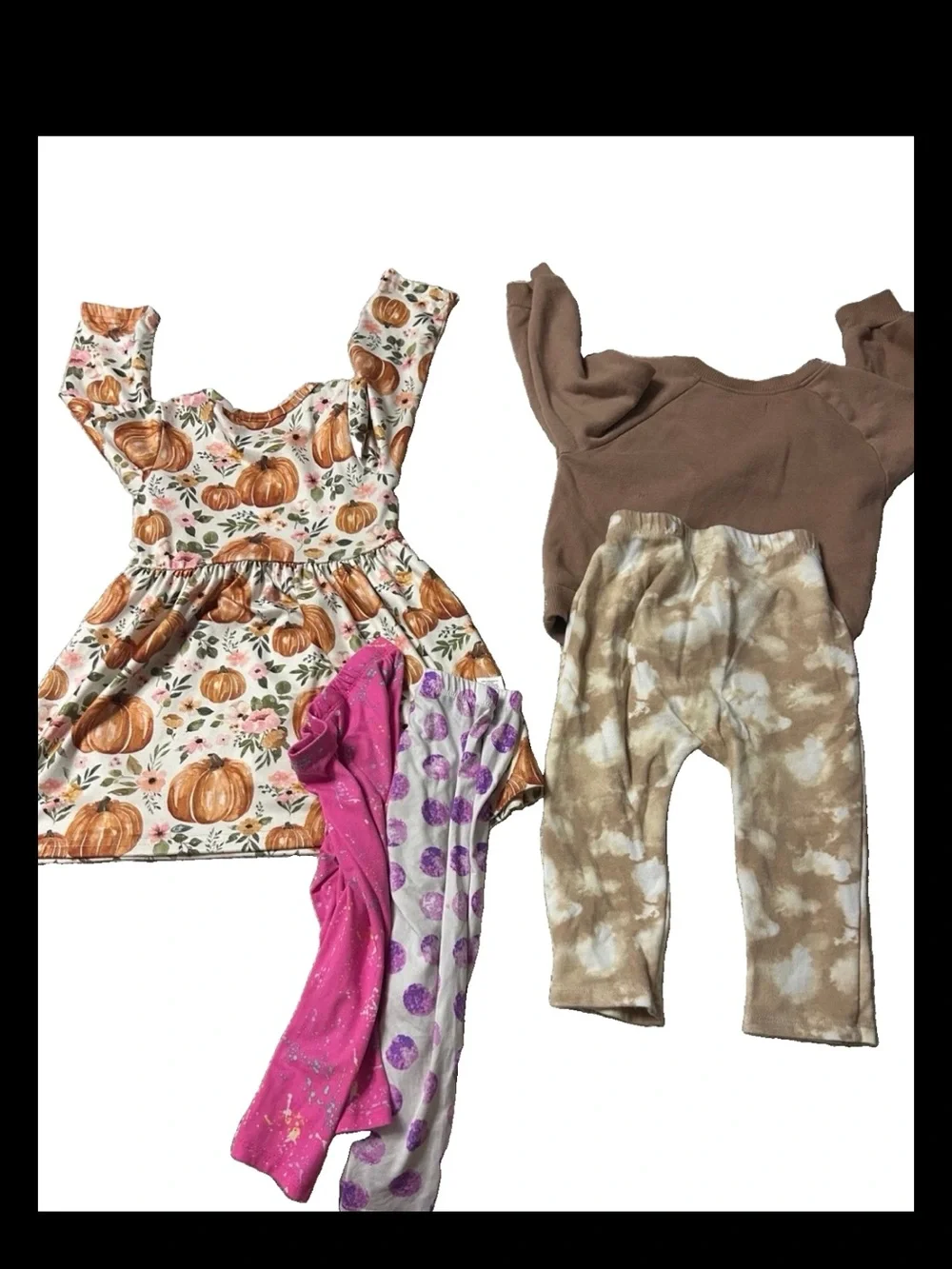 Girls 2t fall bundle set clothing pumpkin dress and outfit